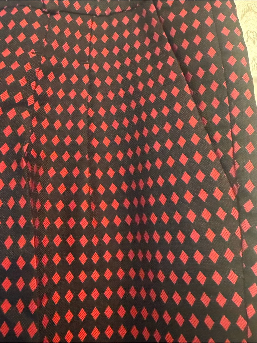 Women’s Patterned Dress Pants in Red and Black